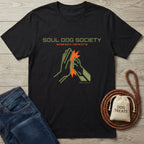Black Soul Unit T-Shirt with "Soul Dog Society" text and a green high-five graphic.