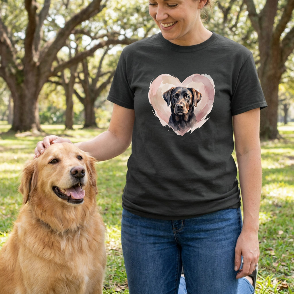 Black Lab Heart T-Shirt