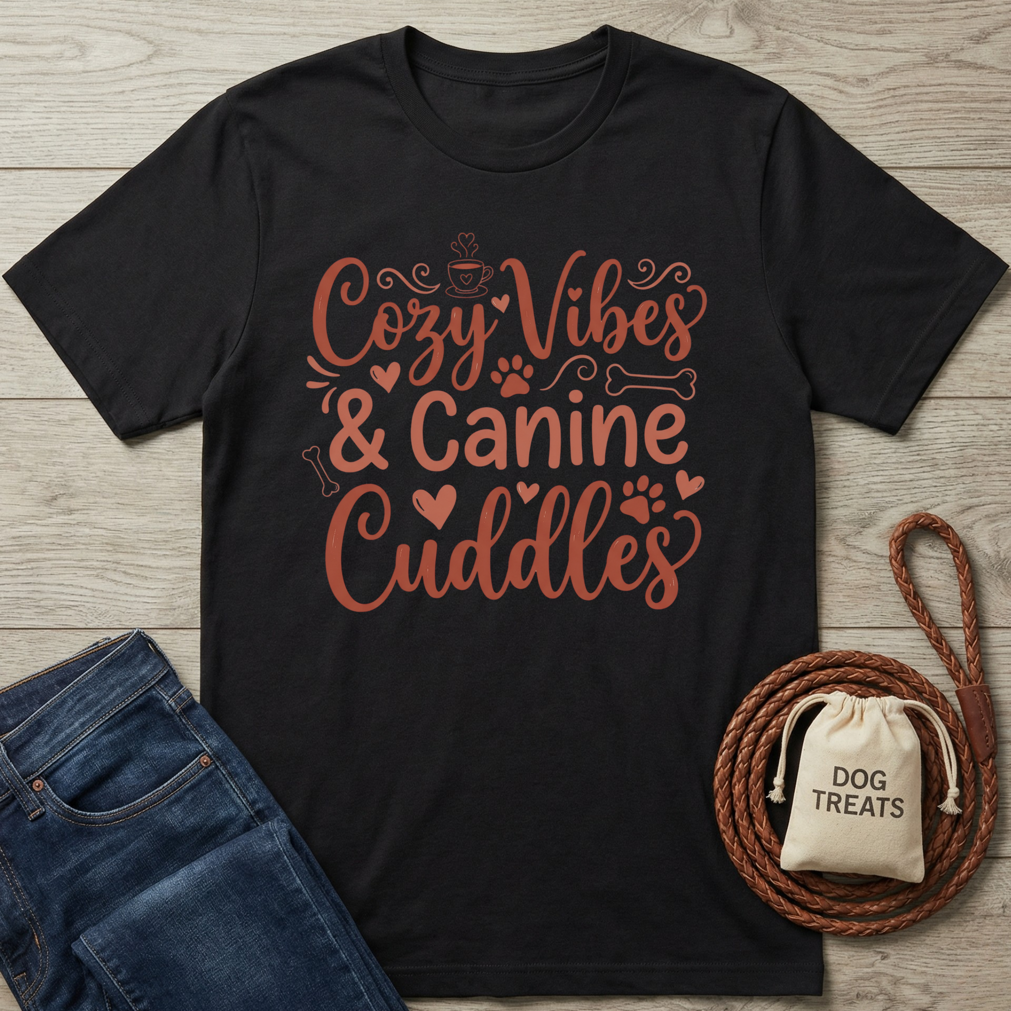 Cozy Vibes & Canine Cuddles T-Shirt