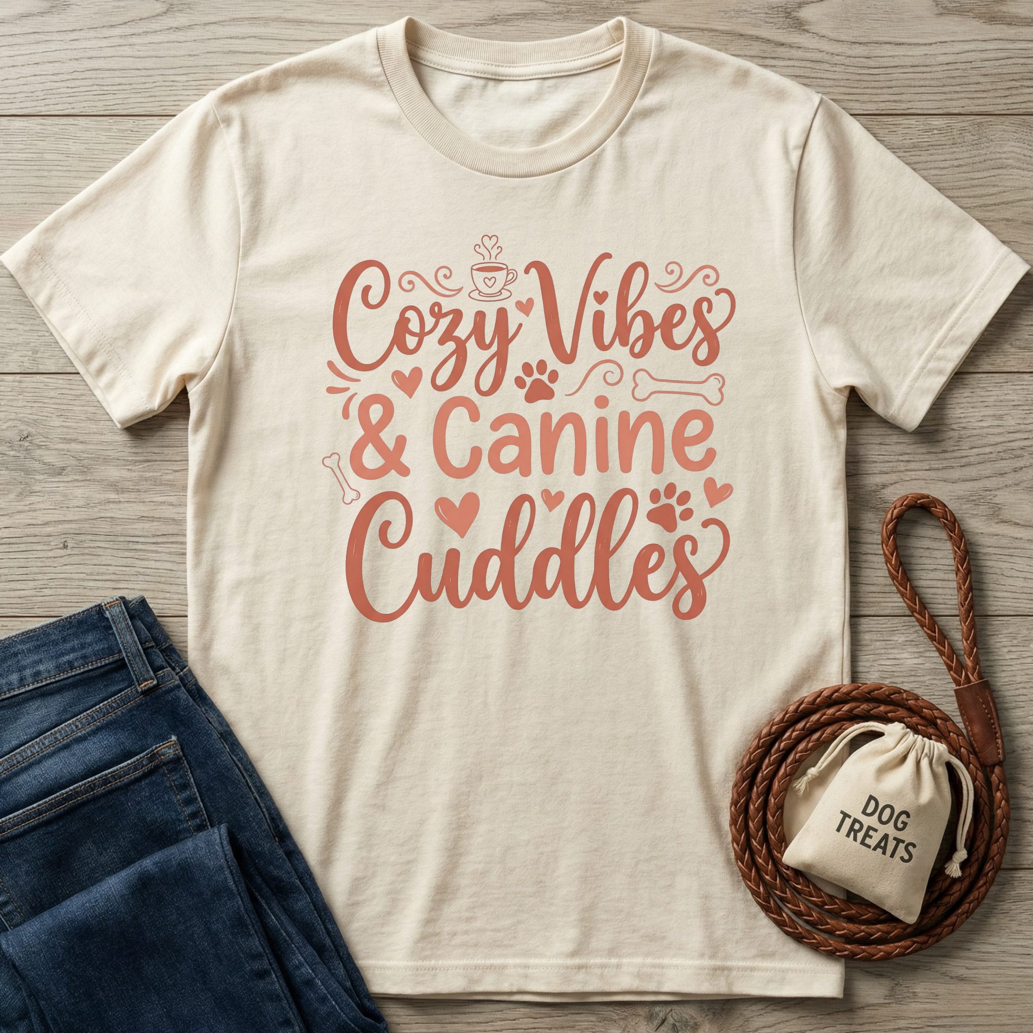 Cozy Vibes & Canine Cuddles T-Shirt