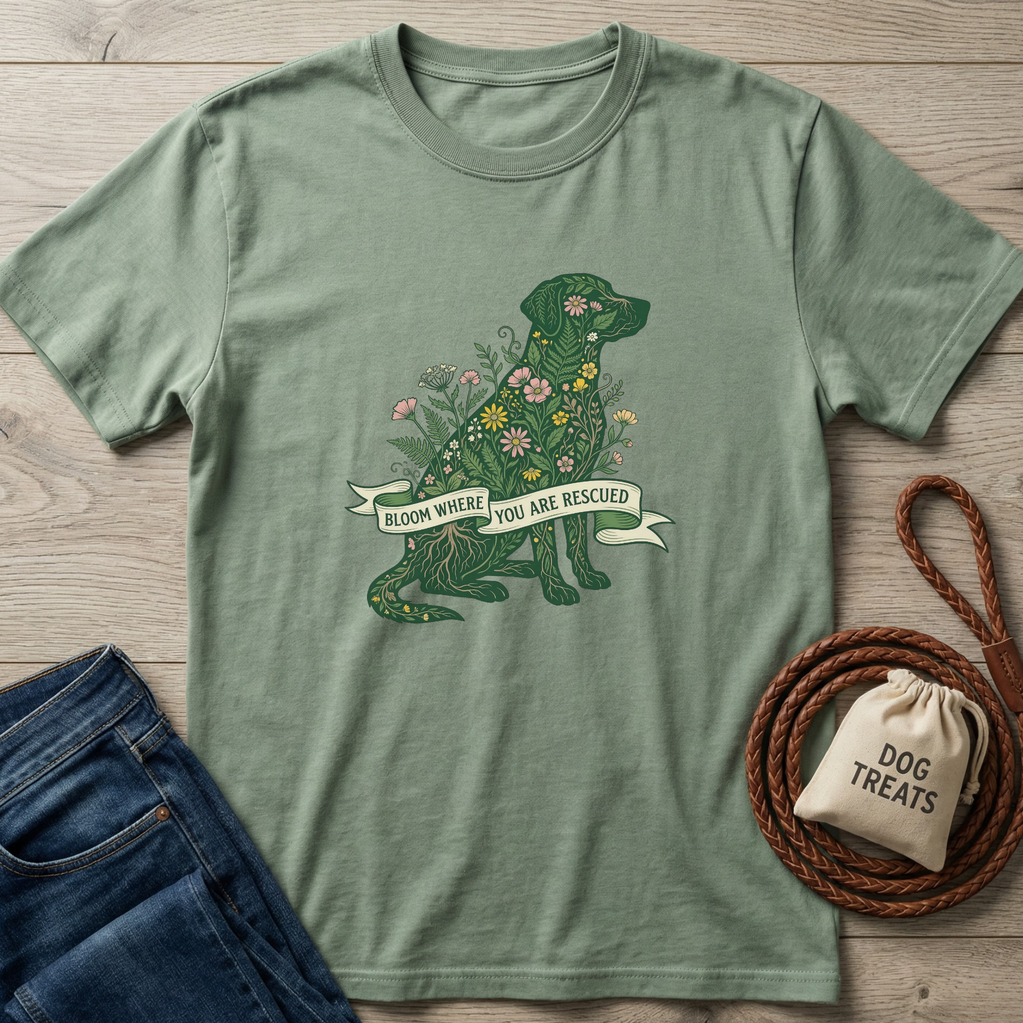 Bloom Where Rescued T-Shirt