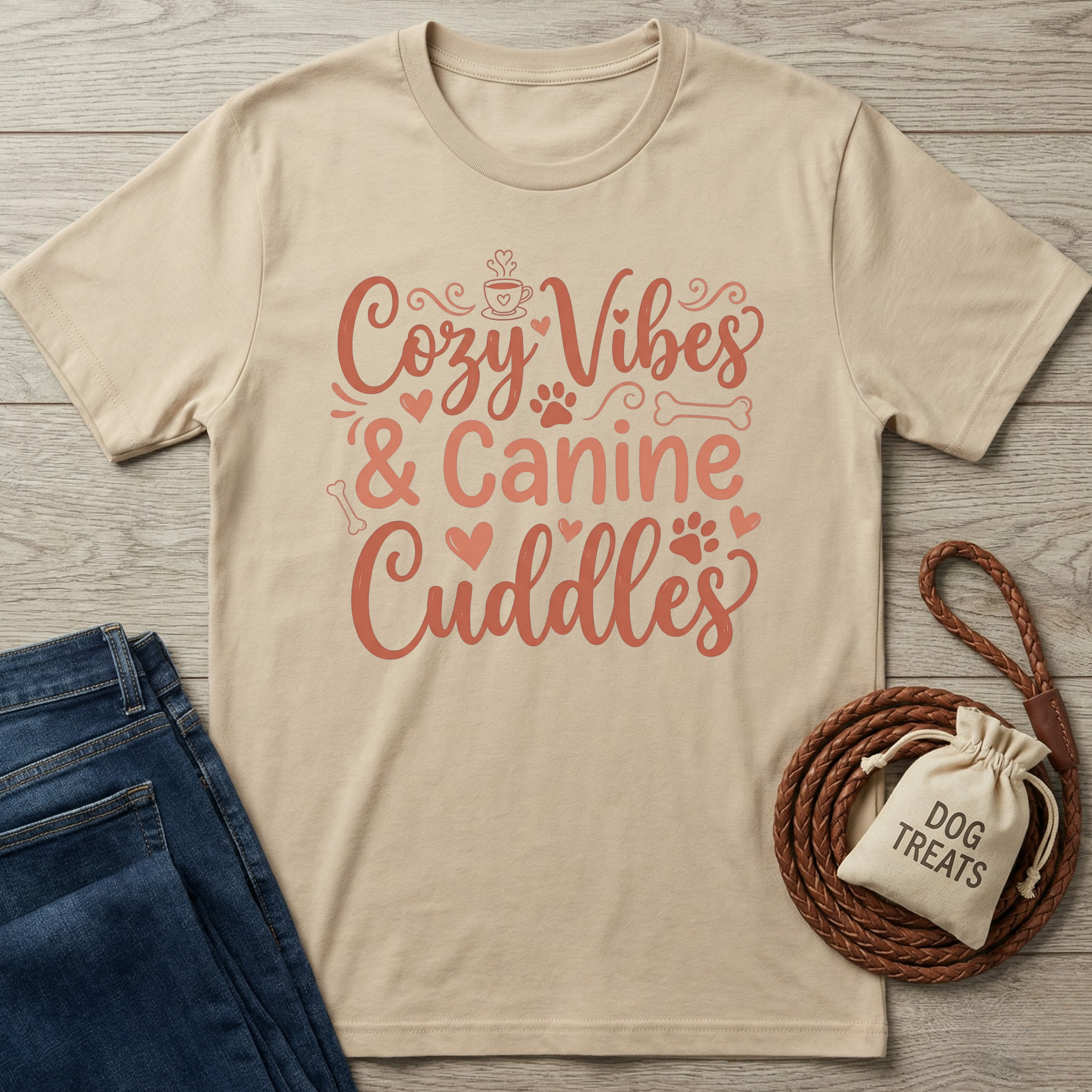 Cozy Vibes & Canine Cuddles T-Shirt