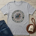 Light grey Gildan Softstyle® t-shirt with "Perfectly Imperfect Rescue Strong" graphic featuring a running dog.