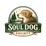 Logo of Soul Dog Society with a dog, nature scene, and text on a white background