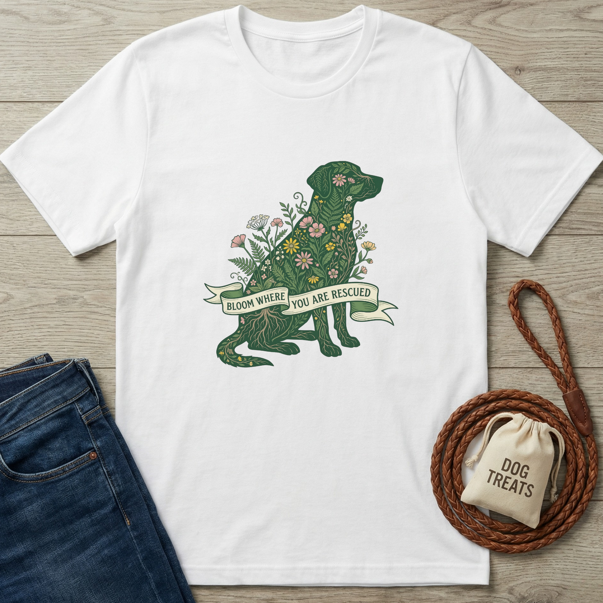 Bloom Where Rescued T-Shirt